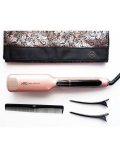 H2D Wide Rose Gold Infrared Hair Straightener with Roll Mat Pouch 230ºC 42mm