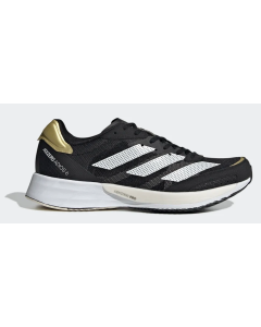 Adidas Womens Adizero Adios 6 Running Shoes - Black/White/Gold (Athletic Sneakers)