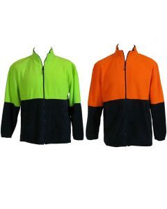 HI VIS Polar Fleece Full Zip Jumper - High Visibility Safety Workwear Jacket