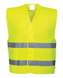 Yellow Hi Vis Safety Vest - Reflective Tape Day/Night Workwear (One Size)