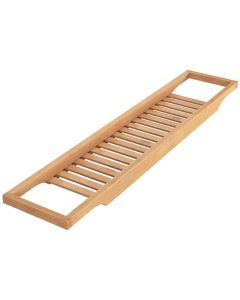 Bathroom Bamboo Bath Caddy Book Wine Glass Holder Tray Over Bathtub Rack Support