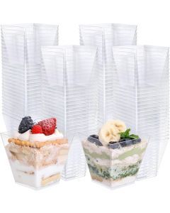 360x Clear Plastic Square Dessert Cups - Premium & BPA Free