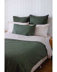 2x Square European Pillow Covers - 100% Cotton - Fern