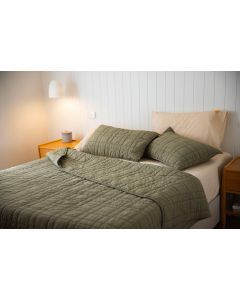 100% Cotton Quilted Coverlet Set w/ 2 Pillow Covers - Moss Lane