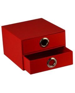 EAZI FOLD 2 Drawer Tidy Compartment Office Foldable Recyclable I538 RED