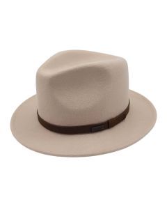 Jacaru 1851 Walkabout Wool Felt Fedora Outback Hat - Cream