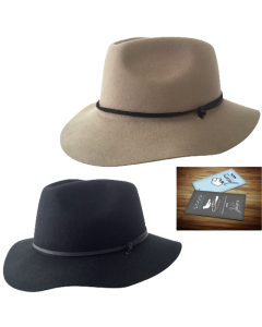 Jacaru 1855 100% Australian Wool Poet Hat - Travel Crushable Fedora Hat
