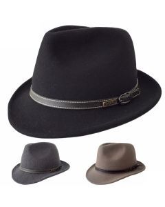 Jacaru 1848 100% Australian Wool Trilby Hat - Travel Crushable Outback Fedora Hat
