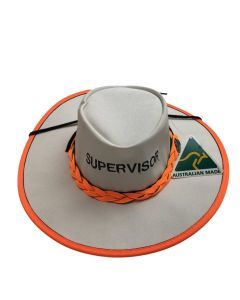 Jacaru Hi Vis Safety Supervisor Hat - UV Protection & Water Resistant Sun Hat