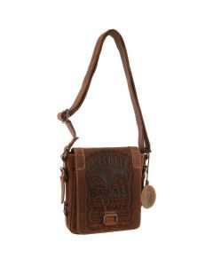 Jack's Inn Premium Blackthorne Crazy Horse Leather Crossbody Bag Vintage in Cognac