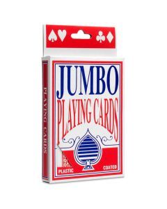 JUMBO PLAYING CARDS Full Deck Red Poker Plastic Coated 8.5 x 12cm King Big Size