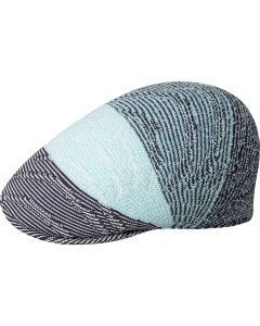 Kangol Mens Wavy Stripe Ivy 507 Flat Cap - Blue Tint Multi (Classic Fabric Hat K3552)