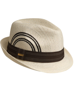 KANGOL Ashton Braid Player Trilby Hat - Natural (100% Sisal Fedora Brim Cap K0571FA)