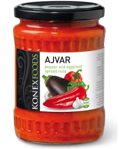 350g Konex Tiva Ajvar Spread - Mild Roasted Pepper Relish Dip - Product of Bulgaria