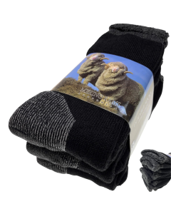 3 Pairs Heavy Duty Merino Wool Work Crew Socks Extra Thick Cushion (Size 6-11)