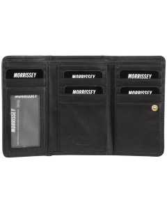 Morrissey RFID Womens Leather Wallet Coin Clutch Purse Organiser - Black