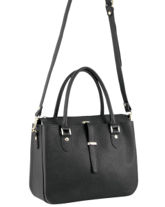 Morrissey Italian Womens Structured Leather Handbag Ladies Bag - Black