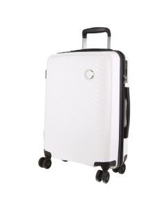 Pierre Cardin Inspired Milleni Cabin Luggage Bag Travel Carry On Suitcase 54cm (39L) - White
