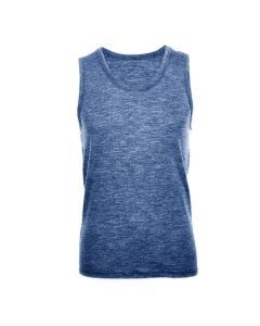 Merino Skins Mens Classic Round Neck Tank Singlet - French Navy (Thermal Wool Base Layer)