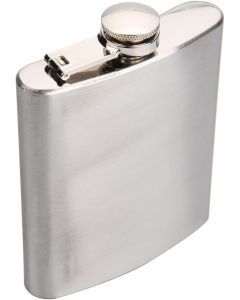 Stainless Steel Classic 270ml 9oz Travel Hip Flask in Silver
