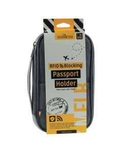 Milleni RFID Blocking Passport Holder Travel Case Cover Wallet in Grey