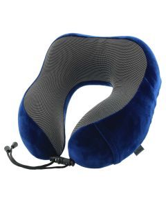 Milleni Memory Foam Comfort Ergonomic Air Travel Neck Pillow Neck Support Flight - Navy