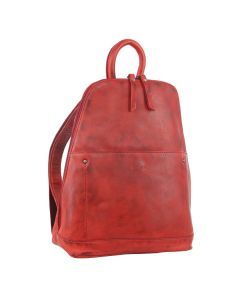 Milleni Genuine Italian Leather Soft Leather Backpack Travel Bag - Red