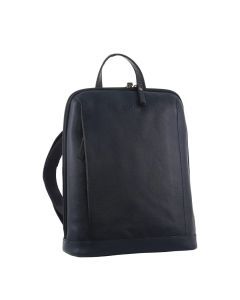 Milleni Ladies Backpack Nappa Leather Womens Shoulder Bag Rucksack Travel - Navy