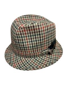 Failsworth Norfolk Mixed Fibre Drop Brim Hat - MADE IN UK - 59cm - Mixed Tweed