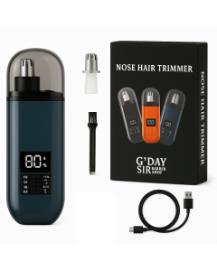 Handheld Portable Nose Hair Trimmer Rechargeable USB-C Clipper Shaver in Blue/Teal