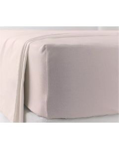 100% Cotton Percale Sheet Set - Fitted & Flat Sheets + Pillowcases - Cream