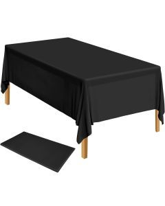 Table Cloth Cover Reusable & Washable Xmas Party 137cm x 274cm (54"x108") in Black