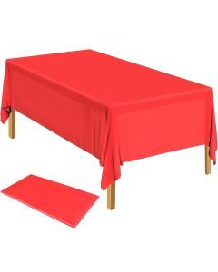 Table Cloth Cover Reusable & Washable Xmas Party 137cm x 274cm (54"x108") in Red
