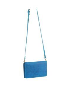 Pierre Cardin Ladies Womens Clutch Leather Wallet Purse RFID Protected - Aqua Blue