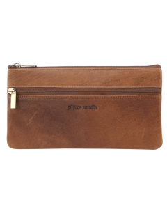 Pierre Cardin Ladies Womens Genuine Soft Leather Italian Wallet Case - Cognac