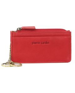 Pierre Cardin Womens Soft Italian Leather Coin Purse Holder Wallet - Red