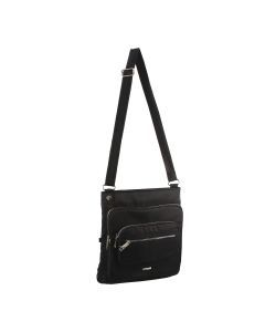 Pierre Cardin Nylon Cross Body RFID Anti-Theft Slash Proof Bag - Black
