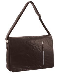 Pierre Cardin Rustic Leather Bag 15" Laptop Computer Messenger Business Travel - Brown