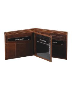 Pierre Cardin Mens Soft Rustic Leather RFID Protected Wallet - Cognac