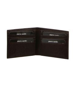Pierre Cardin Mens Rustic Leather Bi-Fold Wallet Card Holder - Brown