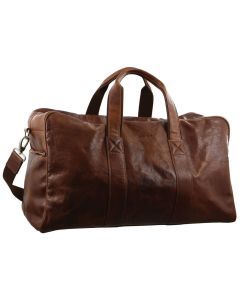Pierre Cardin Rustic Leather Travel Bag Overnight Business - Chestnut