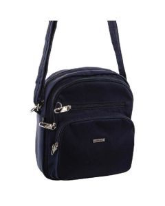 Pierre Cardin Nylon Shoulder Cross Body RFID Anti-Theft Slash Proof Bag Travel - Navy