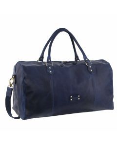 Pierre Cardin Smooth Leather Overnight Bag Luggage Weekend Duffle - Midnight