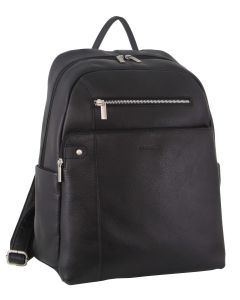 Pierre Cardin Mens Leather Business Backpack - Black