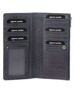 Pierre Cardin Perforated Leather Ladies Handy Travel Wallet - Teal