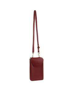 Pierre Cardin Ladies Leather Cross Body Bag/Wallet Bag/Clutch Wallet - Red