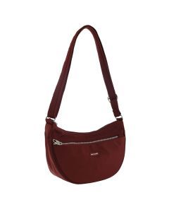 Pierre Cardin Slash Proof Anti Theft RFID Nylon Crossbody Bag in Wine