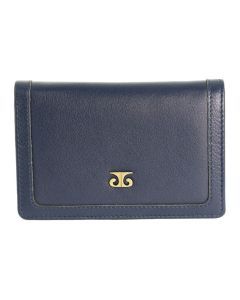 Pierre Cardin Ladies Leather Snap Button Bi-Fold Wallet - Navy