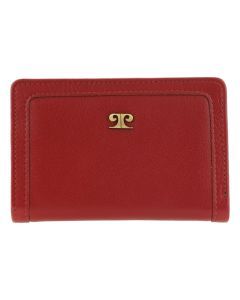 Pierre Cardin Ladies Leather Snap Button Bi-Fold Wallet - Red