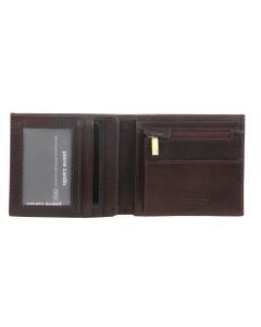 Pierre Cardin Mens Wallet Tri Fold Leather w/ RFID Protection - Chocolate